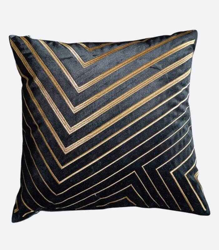 Paddy Velvet Cushion Cover with Gold Embroidery