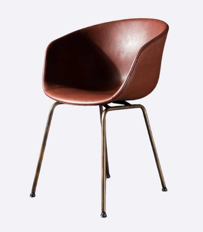 Modern Leather Dining Armchair 80cm