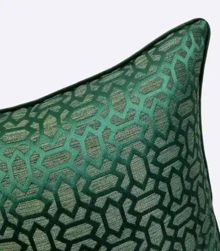 Dark Green Woven Velvet Throw Cushion Cover Decorative Square Pillow Case 45 x 45 cm