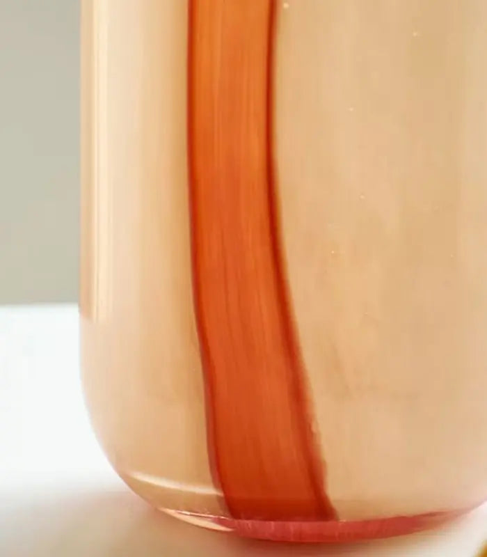 Vianne Handcrafted Glass Vase – Ivory & Terracotta Swirl Cylinder, 2 Sizes