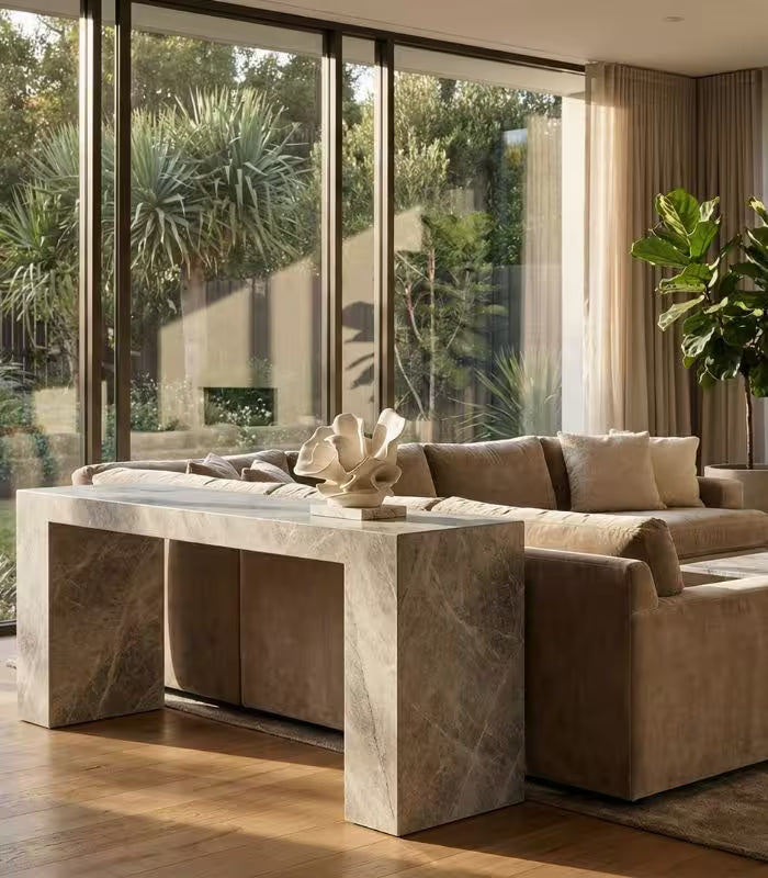 Ethereal Bloom Sculptural Accent | Handcrafted Resin Coral on Marble Base 25 cm