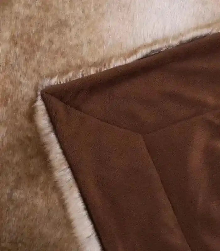 Plush Faux Fur Throw Blanket - Soft Thick Brown Animal Pattern
