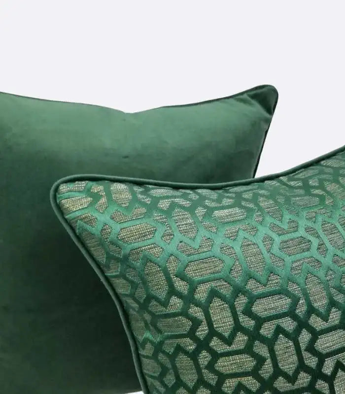 Dark Green Woven Velvet Throw Cushion Cover Decorative Square Pillow Case 45 x 45 cm