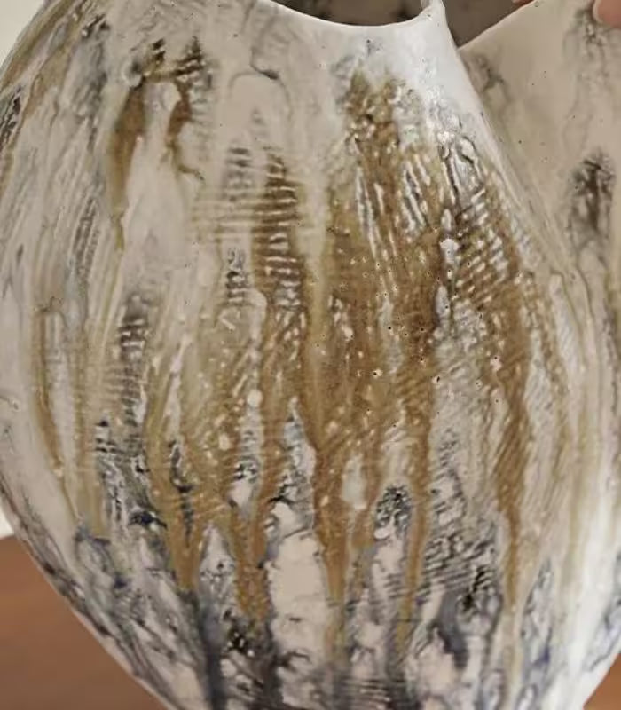 Winslow Handcrafted Ceramic Vase – Hand-Painted Earth-Tone Sculptural Vessel