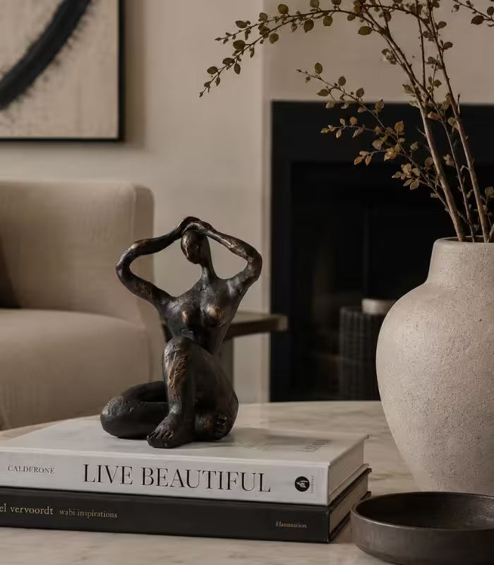 Serenity Sculpture – Abstract Female Figure Decorative Object Piece Resin