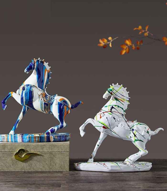 Decorative Resin Sculpture Horse White Large 35cm Last Aristocrat