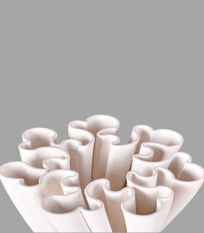 Table Top Vase Twist Centrepiece Ceramic White 22 cm 1.5 kg