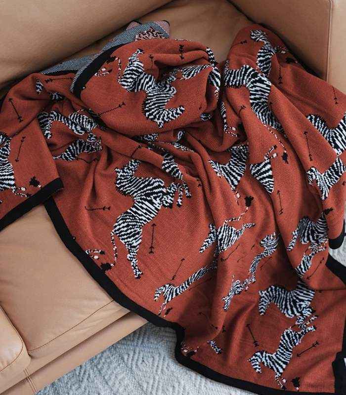 Zebra Knitted Throw  Blanket Cotton 1kg
