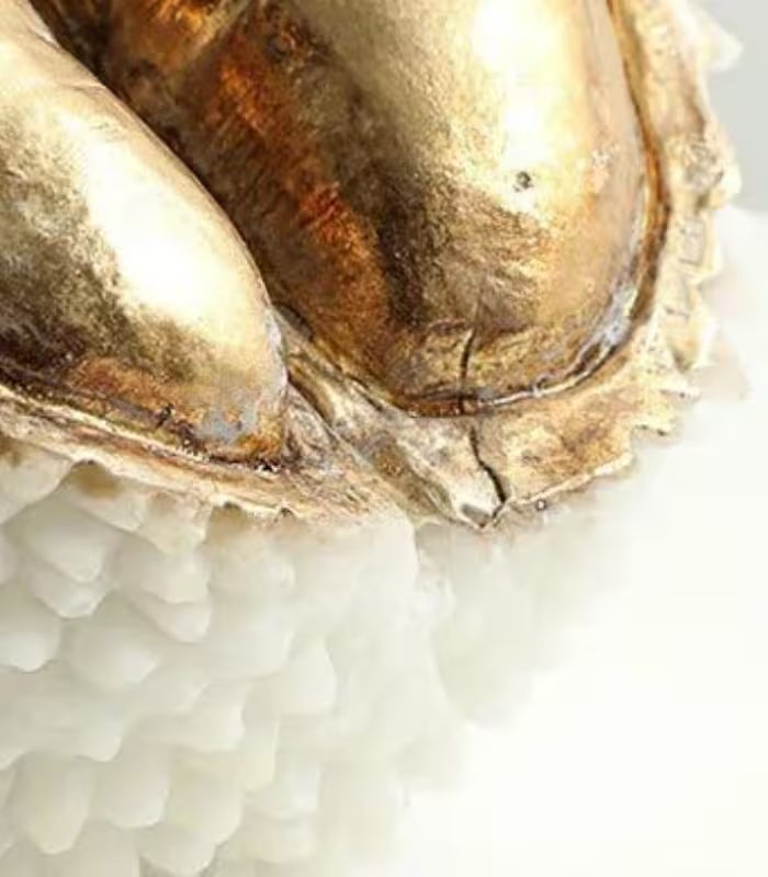 Gilded Durian Sculpture – Decorative Resin Art Piece 17.5 cm