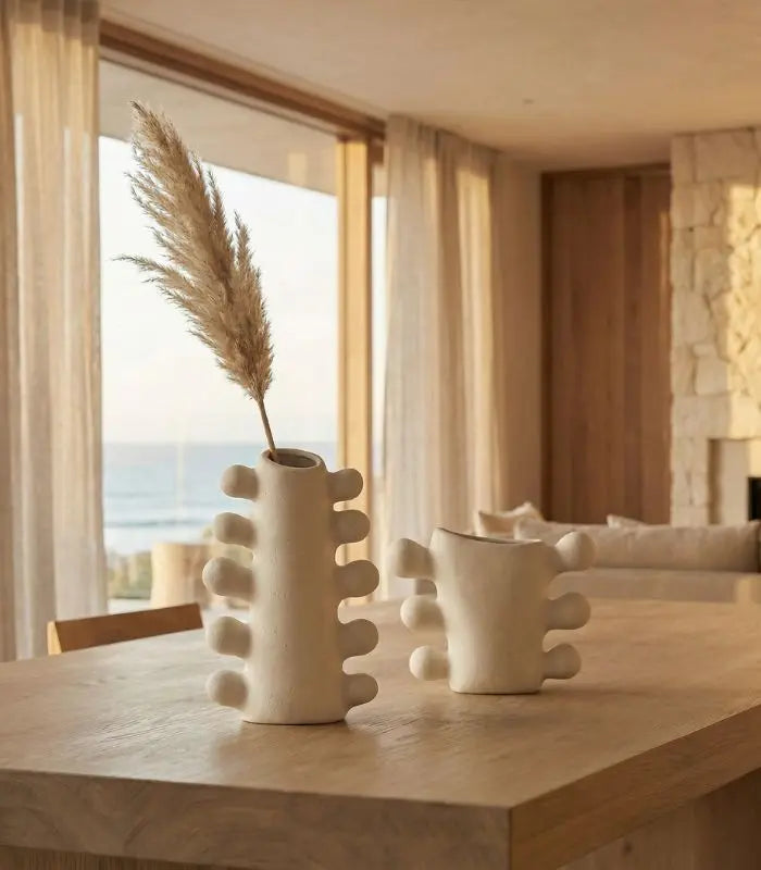 Ceramic Vase Aurora Elegant Cream White