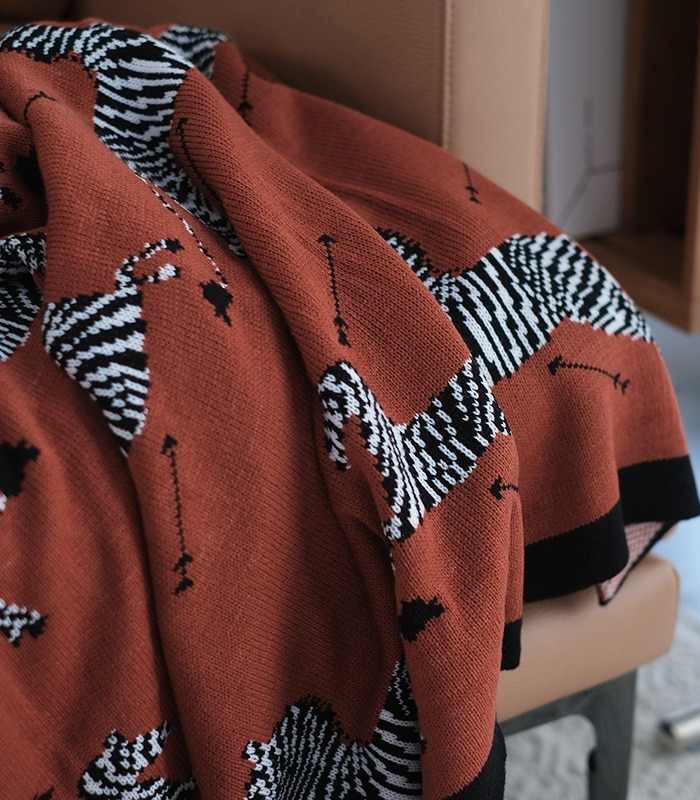 Zebra Knitted Throw  Blanket Cotton 1kg