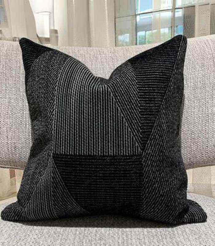 Geometric Jacquard Decorative Cushion Covers - Soft Cotton Linen Blend Throw Pillow Covers