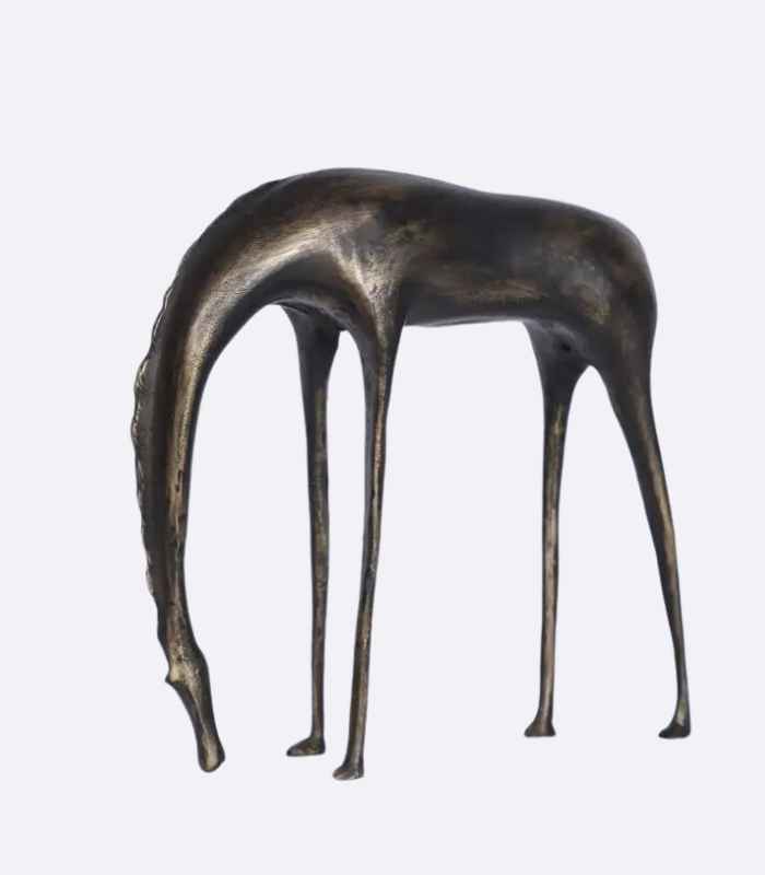 Tranquil Grazing Horse Sculpture Iron Decor
