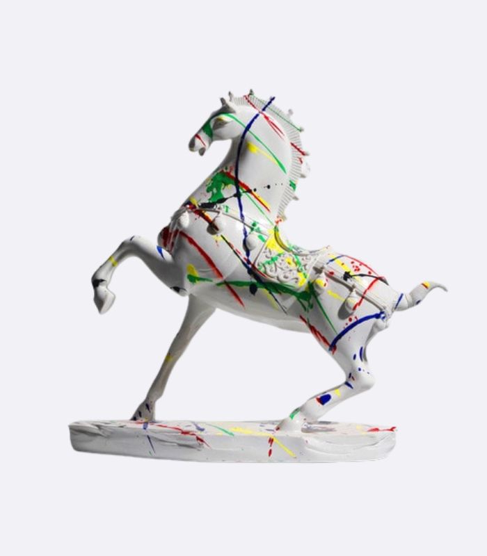 Decorative Resin Sculpture Horse White Large 35cm Last Aristocrat