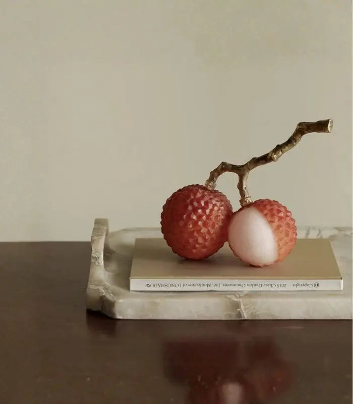 Lychee Fruit Decorative Sculpture – Resin Botanical Ornament