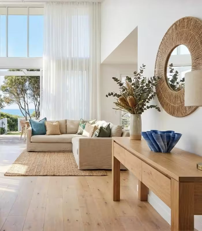 Modern Ceramic Wave Design Vase Centerpiece Bowl 33 cm Sea Blue