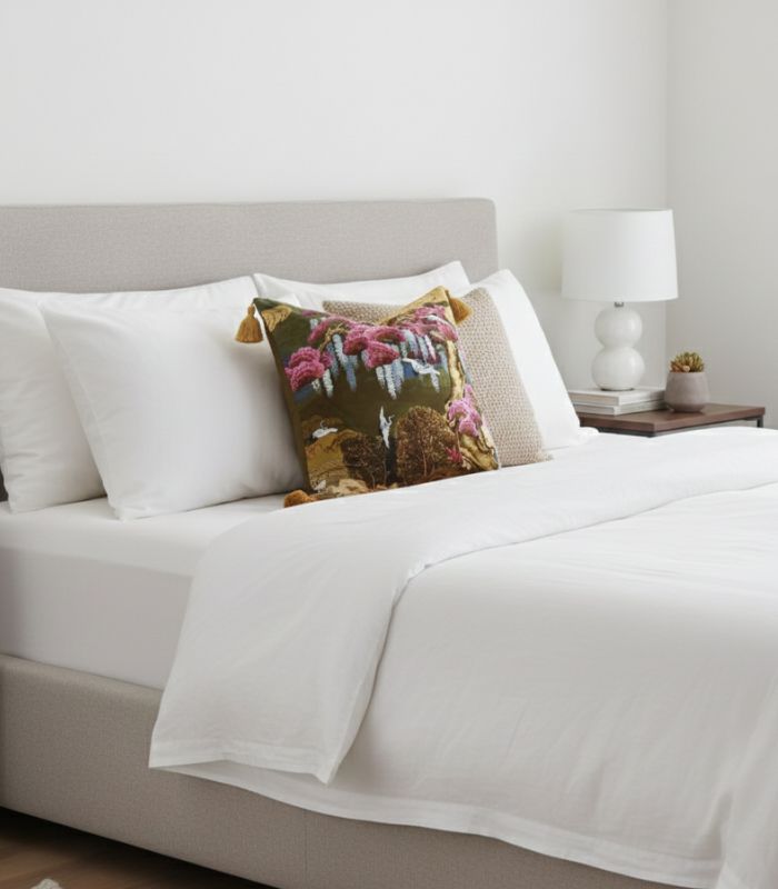 East Asian Garden Tasseled Decorative Cushion Cover - Velvet