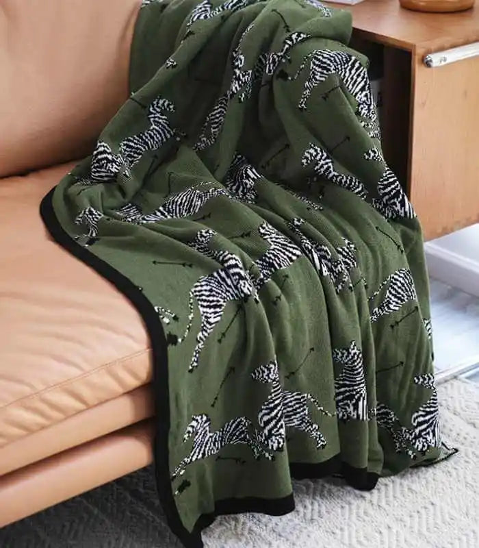 Zebra Knitted Throw  Blanket Cotton 1kg