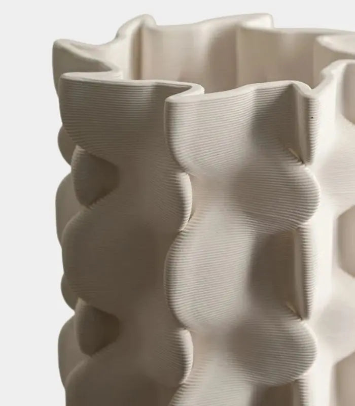 Mirabelle White Ceramic Vase – Contemporary Scalloped Design