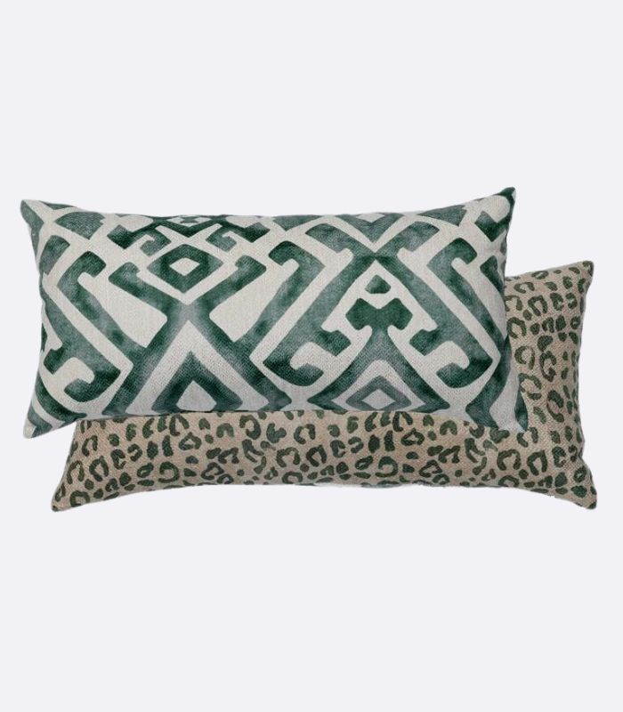 KT021.279 Cushion Cover 45x45 cm Green Black Polyester Jungle