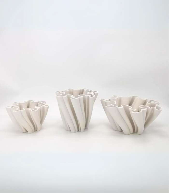Ceramic Table Top Vase Twist Centrepiece Ceramic