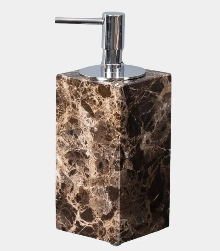 Emperata Natural Marble Soap Dispenser / Lotion Dispenser 19 cm (7.5 in) Brown