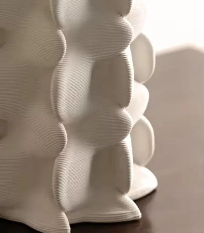 Mirabelle White Ceramic Vase – Contemporary Scalloped Design