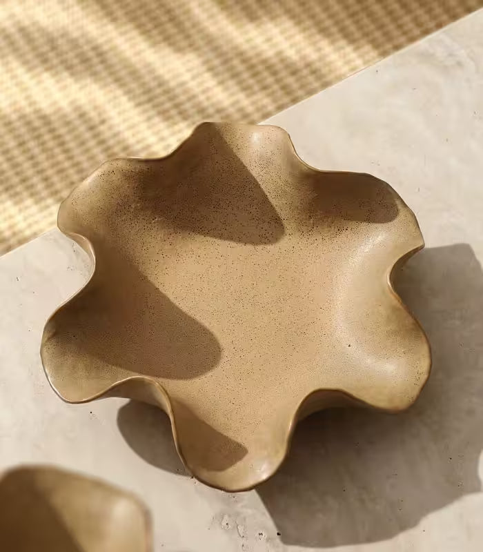 The Ondine Organic Ceramic Bowl Brown 28 cm