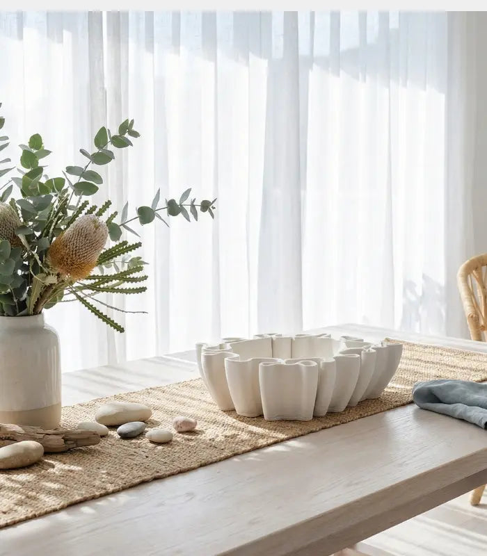 Large Ceramic Decorative Twist Bowl Centerpiece Bowl - Modern Design, 30 cm