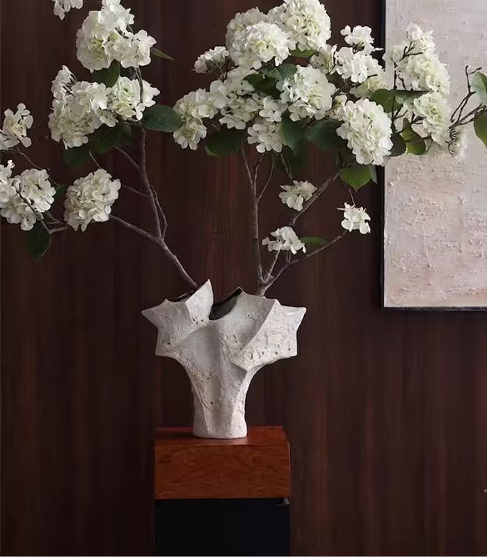 Laguna Large Handmade Ceramic Vase – Organic Textured Sand Finish, Sculptural Form 39 cm ( 15.4 in)
