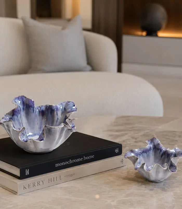 Iris Porcelain Decorative Bowl – Sculptural Petal Form Design