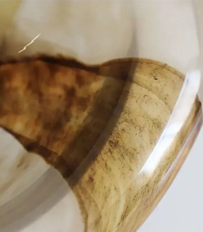 Decorative Bowl - Amber Swirl Handcrafted Glass 27.7 cm