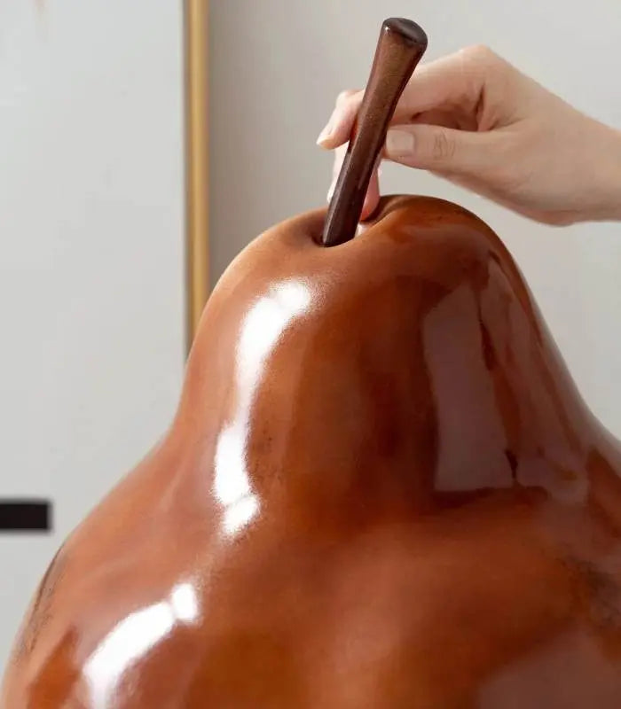 Brown Pear Decorative Sculpture Large