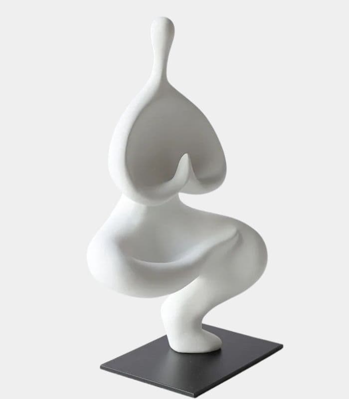 The Enigma Abstract Decorative Sculpture White 32 cm