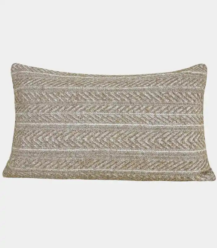 Chevron Jacquard Cushion Cover – Textured Weave in Natural Tones