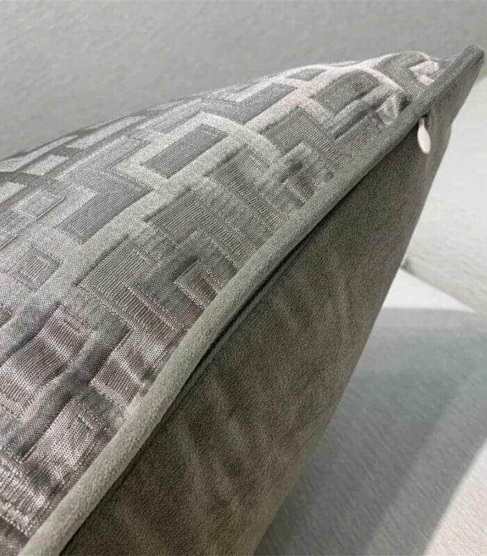 Geometric Cushion Cover Fernwood Jacquard Velvet Woven Grey