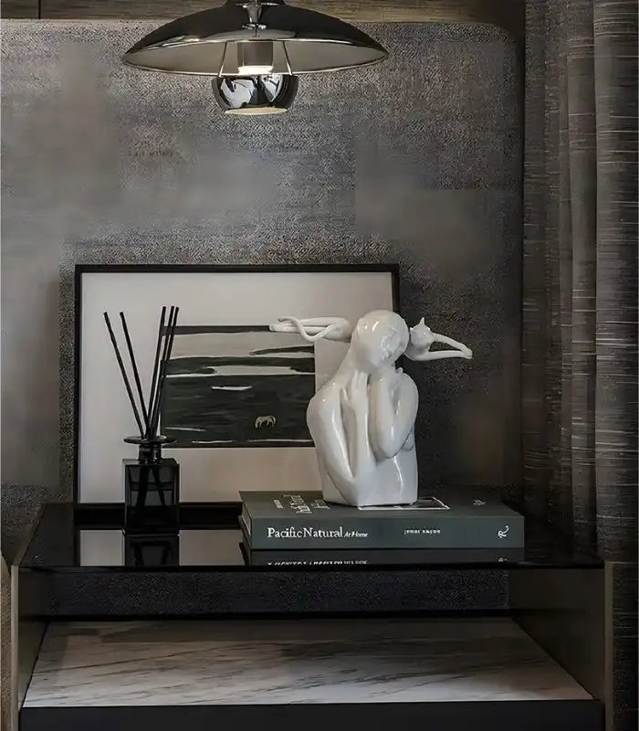 Whispering Muse Resin Sculpture - Elegant Abstract Home Decor 28 cm