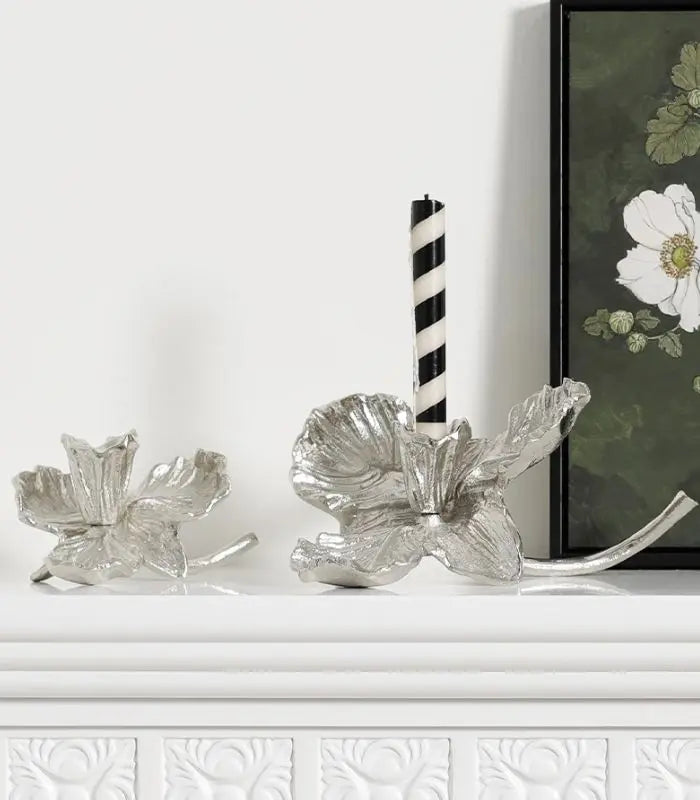 Orchid Bloom Candle Holder – Cast Aluminum Design
