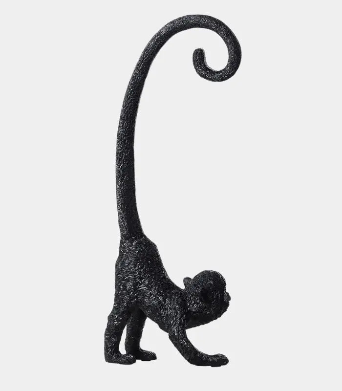 Black Resin Monkey Sculpture – Contemporary Decorative Figurine