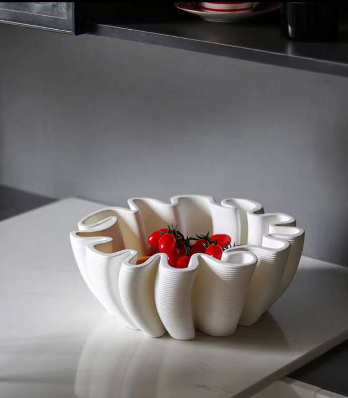 Sculptural Bowl – Contemporary Fluted Design 32 cm (12.6 in) Resin