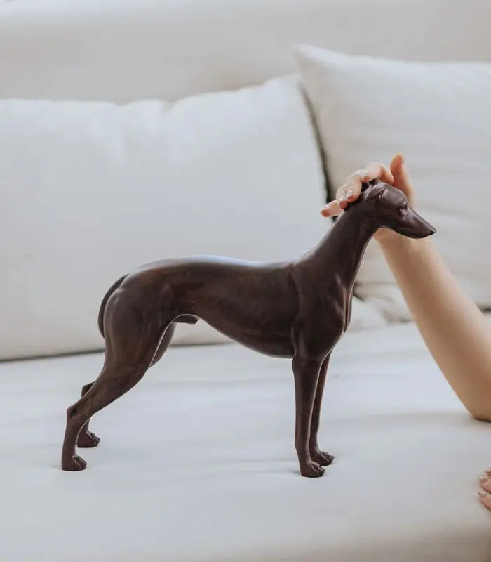 Veloce Greyhound Sculpture – Elegant Resin Figurative Art 39 cm