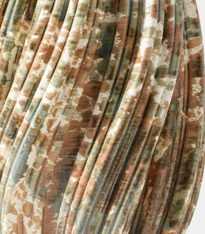 Portia Hand-Painted Ceramic Vase – Textured Pleated Design in Earthy Tones 28 cm (11 in)