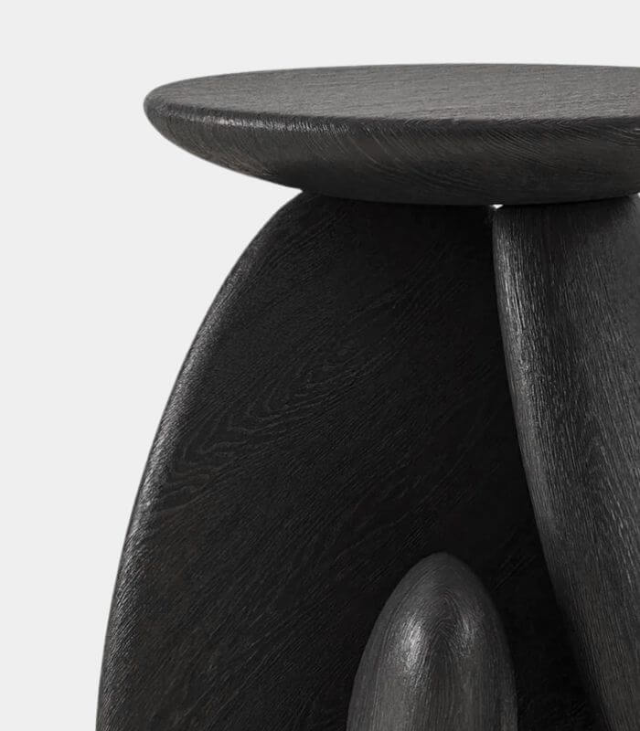 Sculpted Pebble Side Table Raintree Wood