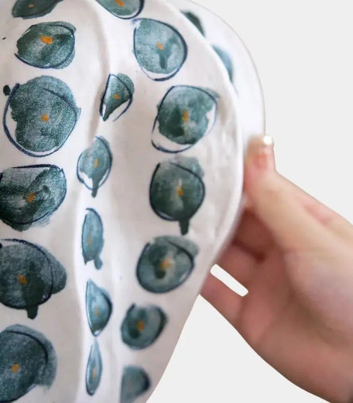 Augusta Ceramic Vase – Hand-Painted Spotted Design 32cm