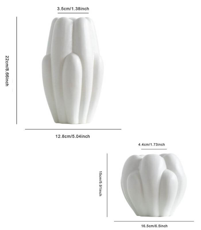 Moonlit Tulip Ceramic Vase White