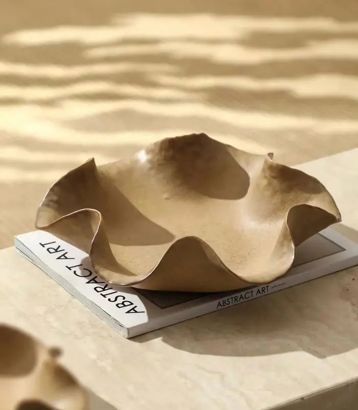 The Ondine Organic Ceramic Bowl Brown 28 cm