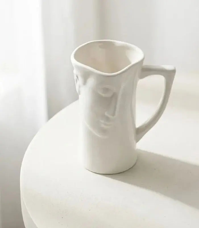 Profilo Sculptural Ceramic Vase Pitcher – Neoclassical Face Design 20 cm