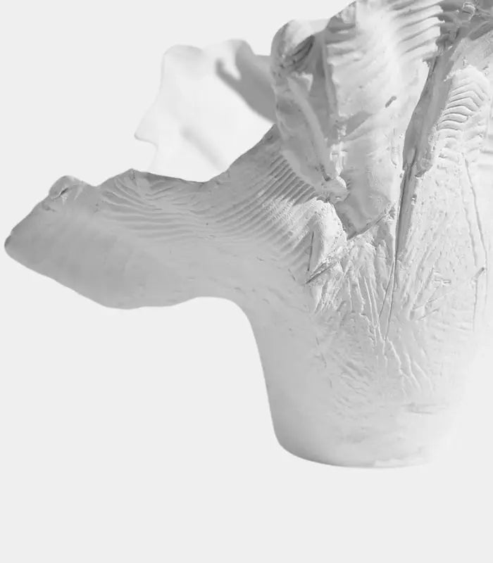 Enigmatic White Sculptural Vase - Handcrafted Modern Art Décor (44cm)