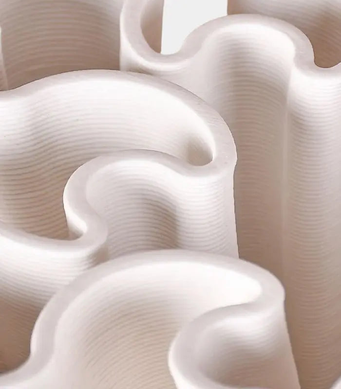 Tabletop Vase Twist Centrepiece Ceramic White 22 cm | 1.5 kg