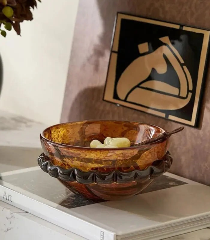 Ambrose Glass Bowl – Tortoiseshell Decorative Design